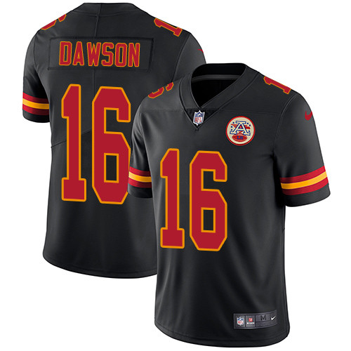 Nike Chiefs #16 Len Dawson Black Men's Stitched NFL Limited Rush Jersey
